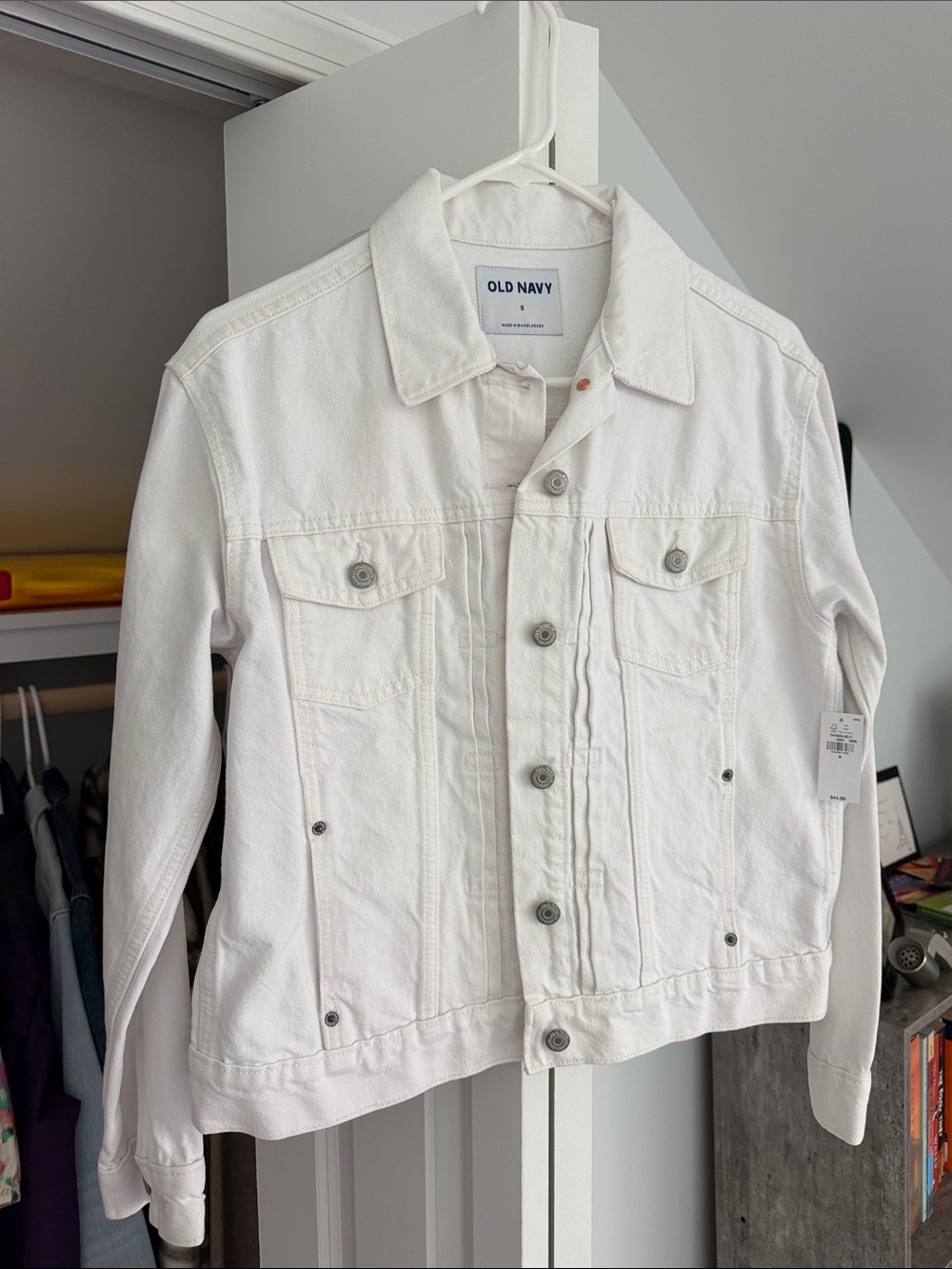 Old Navy White Denim Trucker Jacket